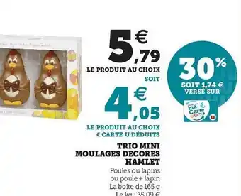 Hyper U Trio Mini Moulages Décorés Hamlet offre