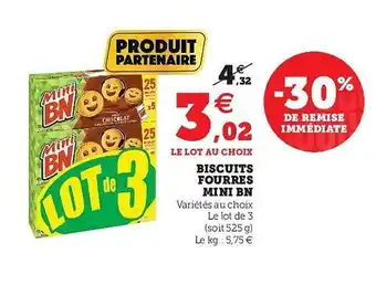 Hyper U Biscuits Fourrés Mini Bn offre