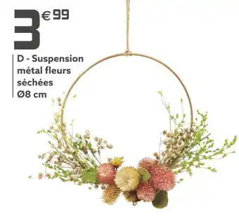 Gifi Suspension cercle métal et fleurs séchées offre