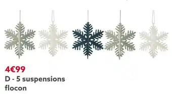 5 suspensions flocon pailletées