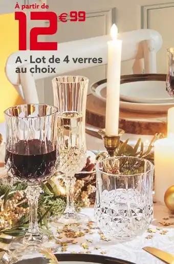 Gifi . 4 verres à pied longchamp offre
