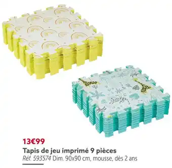 Gifi Tapis de jeu imprimé 9 pièces offre