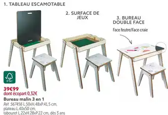 Gifi Bureau malin 3 en 1 offre