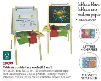 Gifi Tableau double face évolutif 3 en 1 offre