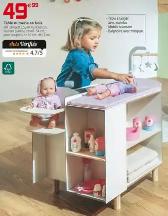 Gifi Table nurserie en bois offre