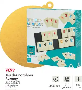 Gifi Jeu des nombres rummy offre