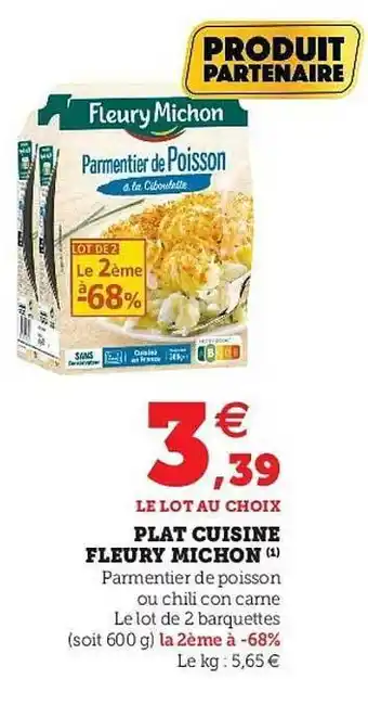 Hyper U Plat Cuisine Fleury Michon offre