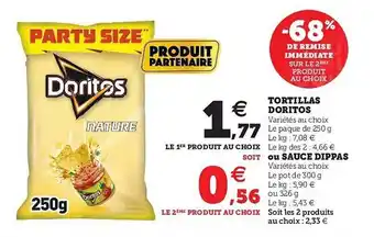 Hyper U Tortillas Doritos Ou Sauce Dippas offre