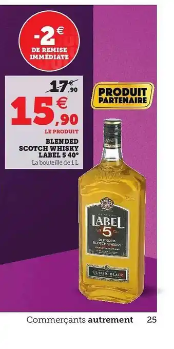 Hyper U Blended Scotch Wiskey Label 5 40° offre