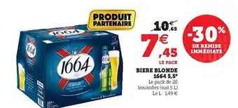 Hyper U Bière Blonde 1664 5,5° offre