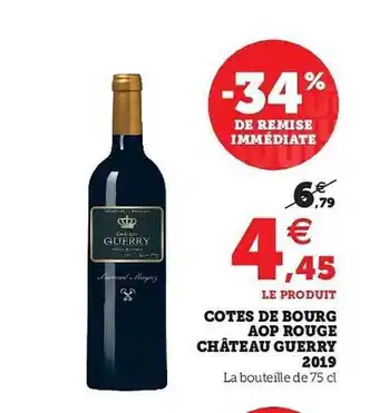 Côtes De Bourg Aop Rouge Château Guerry 2019