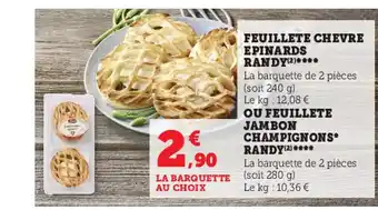 Super U Feuillete Chevre Epinards Randy offre