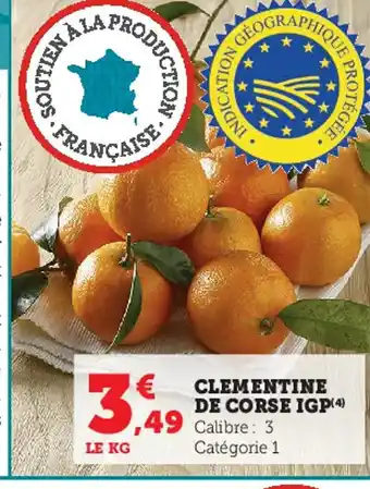 Super U Clementine de Corse IGP offre