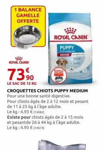 Rural Master Croquettes chiots puppy medium royal canin offre