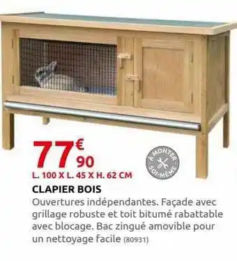 Rural Master Clapier bois offre