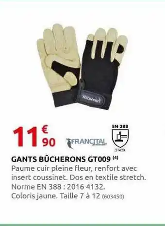 Rural Master Gants bûcherons gt009 francital offre