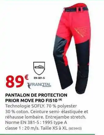 Rural Master Pantalon de protection prior move pro fi510 francital offre