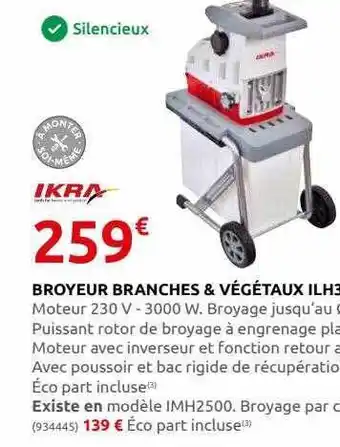 Rural Master Broyeur branches & végétaux ilh3000a ikra offre