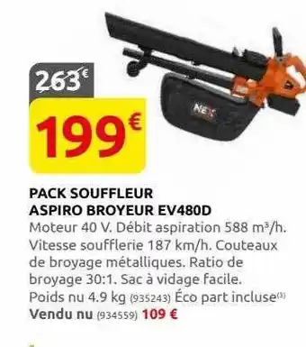 Rural Master Pack souffleur aspiro broyeur ev480d offre