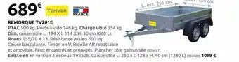 Rural Master Remorque tv201e temver offre