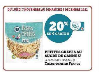 U Express Petites crêpes au sucre de canne u offre