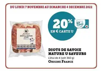 U Express Diots de savoie nature u saveurs offre