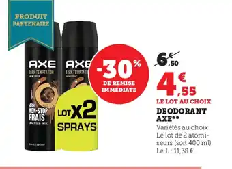 Super U Deodorant Axe offre