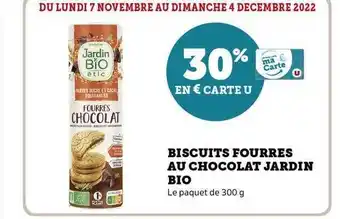 U Express Biscuits fourrés au chocolat jardin bio offre