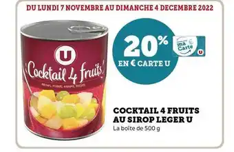 U Express Cocktail 4 fruits au sirop léger u offre