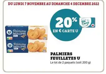 U Express Palmiers feuilletés u offre