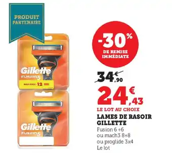 Super U Lames de Rasoir Gillette offre