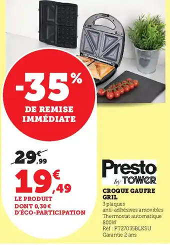 Super U Croque Gaufre Gril offre