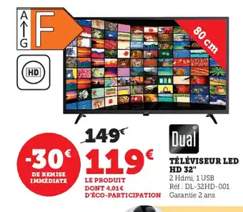 Super U Téléviseur LED HD 32" offre