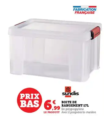 Super U Boite de Rangement 17L offre