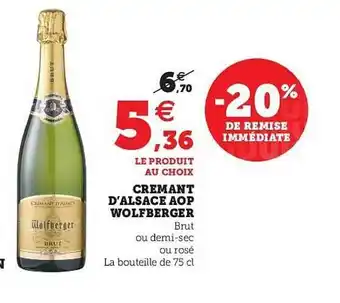 Hyper U Crémant D'alsace Aop Wolfberger offre