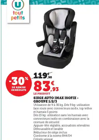 Siege Auto Imax Isofix Groupe 1/2/3