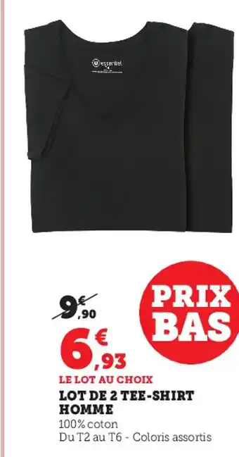 Super U Lot de 2 Tee-Shirt Homme offre