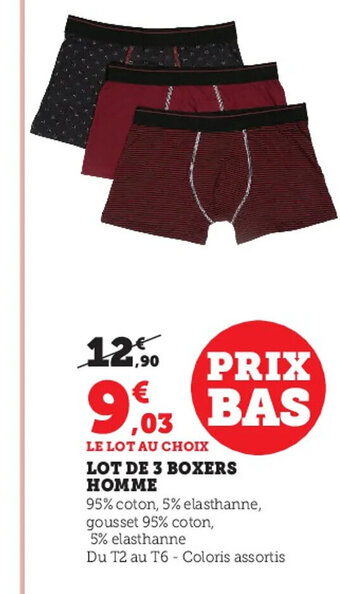 Super U Lot de 3 Boxers Homme offre