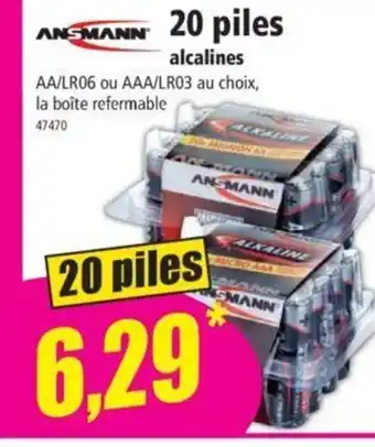 Norma 20 Piles Alcalines offre