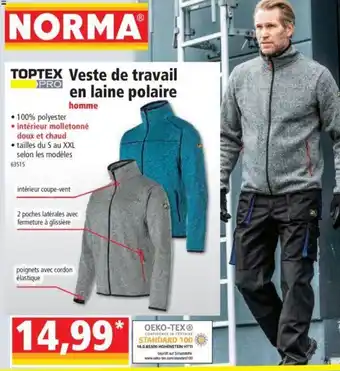 Norma Veste de Travail en Laine Polaire offre