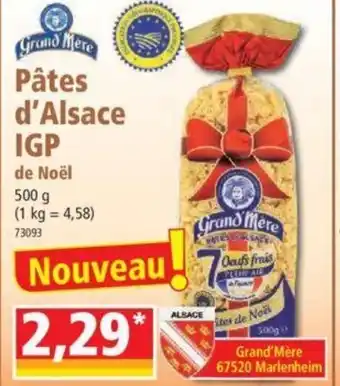 Norma Pâtes d'Alsace IGP de Noël offre