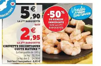 Hyper U Crevette Décortiquée Cuite Nature offre