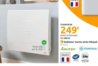 Mr Bricolage Radiateur Inertie Seche Sibayak offre