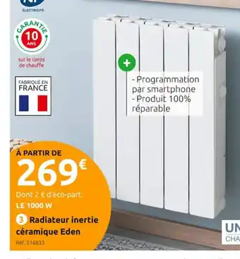 Mr Bricolage Radiateur Inertie Ceramique Eden offre