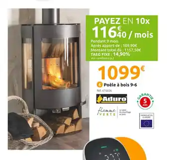 Mr Bricolage Poêle à Bois 9-6 offre