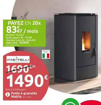 Mr Bricolage Poêle à granulés Mattia offre