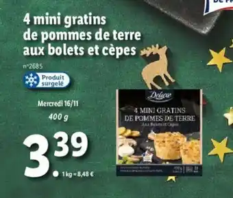 Lidl 4 Mini Gratins de Pommes de Terre aux Bolets Et Cepes offre