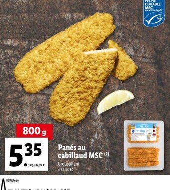 Lidl Panes Au cabillaud MSC offre