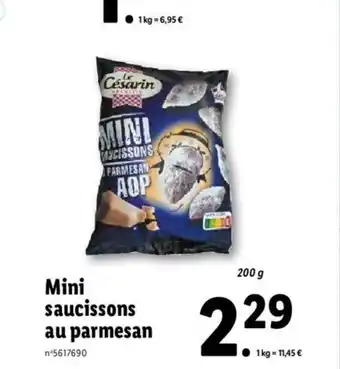 Lidl Mini Saucissons Au Parmesan offre