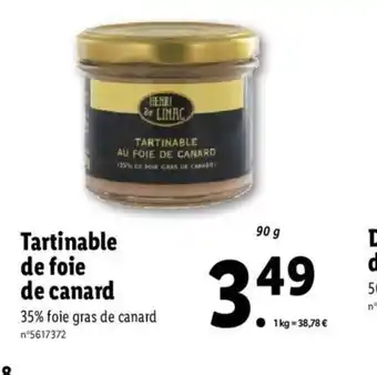 Lidl Tartinable de Foie de Canard offre
